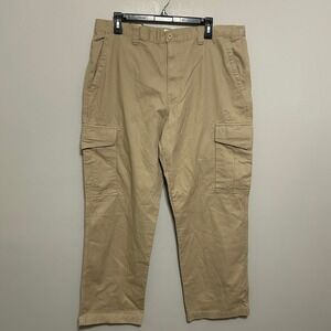 Old Navy Mens Cargo Pants 36x30 Khaki Beige Straight Relaxed Fit Work Utility